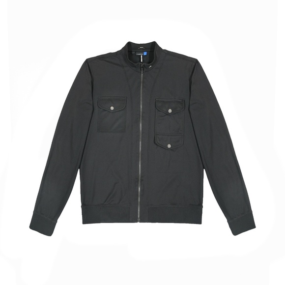 J LINDBERG Men's Jerry Slim Poly-Piqué Zip Up Black Jacket Size XL - Picture 1 of 10